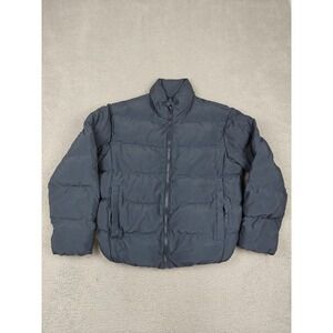 Maison Article Jacket Mens Medium Gray Quilted Insulated Puffer Zip Pockets